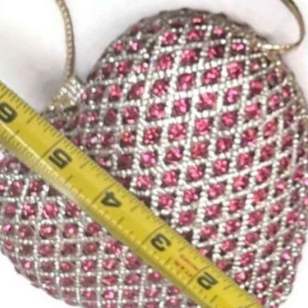 Hand Placed Crystal and Pink Jewel Handbag Clutch | NWOT | OS - Picture 7 of 8